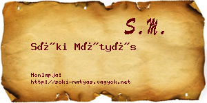 Sóki Mátyás névjegykártya
